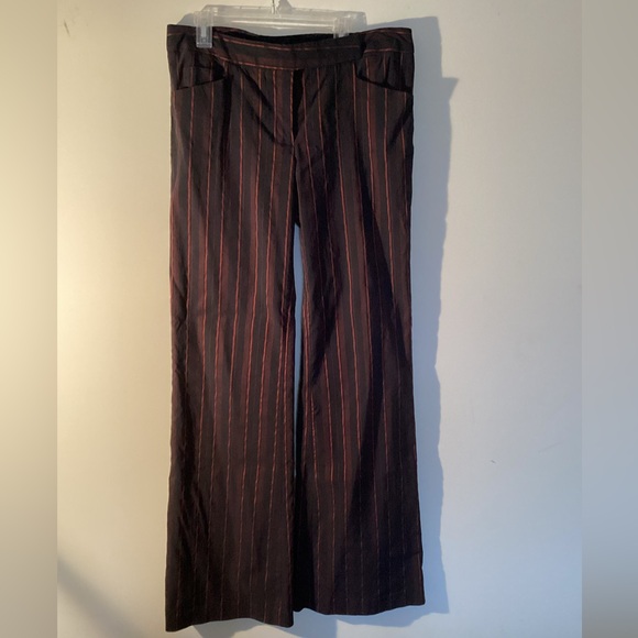 Women,s Striped Black and Red Pants - Picture 1 of 4